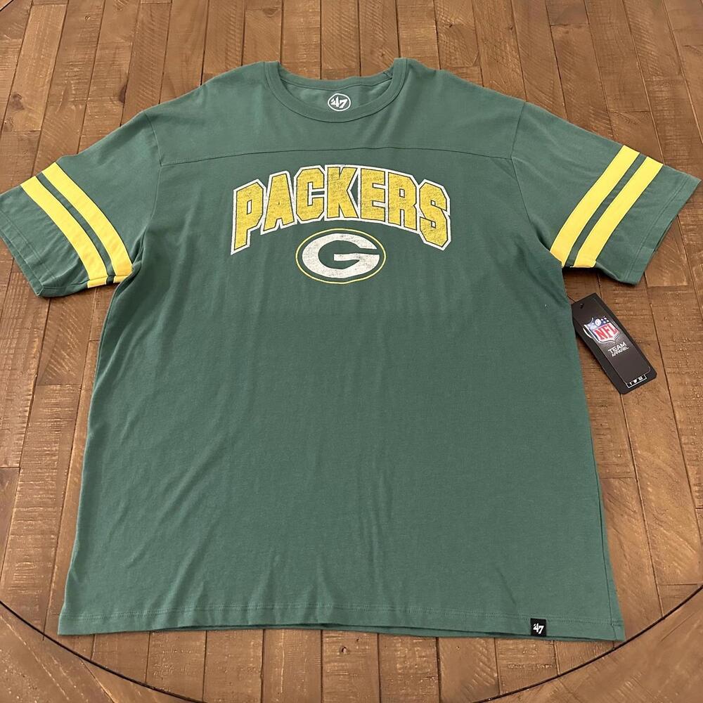 NWT '47 Brand Green Bay Packers Short Sleeve Elm Green Shirt Size Men's XL